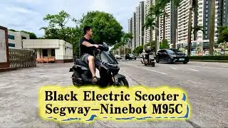 ЗАРЯЖЕННЫЙ ЧЕРНЫЙ ЭЛЕКТРОСКУТЕР Segway-Ninebot M95C #2024scooter #ninebot #m95c #мопед #скутер