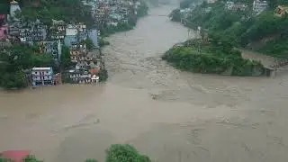 Ganga river got huge flooded water in Devprayag on 14Aug2023