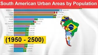 South American Urban Areas by Population (1950 - 2500)