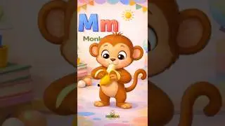 M for Monkey 🐒🍌 | Fun ABC Alphabet Learning for Kids | #shorts
