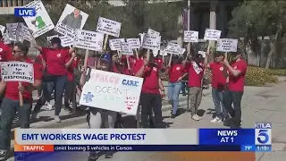 EMT workers wage protest in downtown L.A.