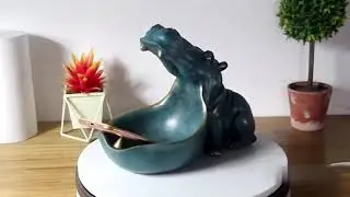 Hippo Storage Figurine | Home Decor