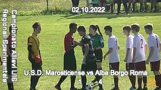CAMPIONATO ALLIEVI SPERIMENTALI U16 VENETO – USD MAROSTICENSE vs ALBA BORGO ROMA  – 02.10.2022