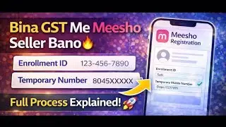 Bian gst meesho seller kaise bane | Enrollment id Aavedan kaise Kare |Temporary Number Full Process