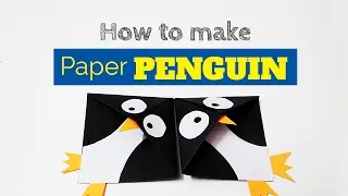 how to make penguin bookmark corner with paper