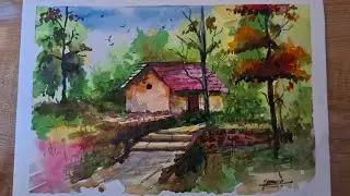 How to draw watercolour painting #viralvideo #art #youtube #shorts #trading #love #nature #video