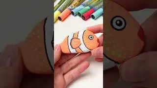Rock Painting Tutorial for Beginners 🐠 #shorts