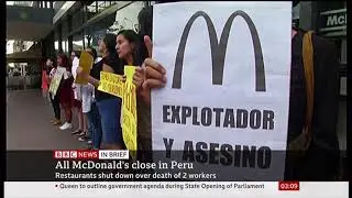 All McDonalds closed for two days (Peru) - BBC News - 19th December 2019