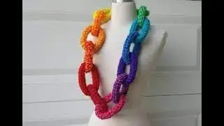 Chain link necklace, #crochettutorial #crochetchain #love ❤️