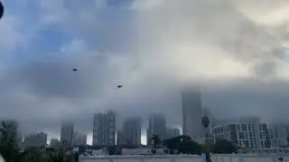 Time - Lapse Cloudy Morning Downtown Miami Brickell 