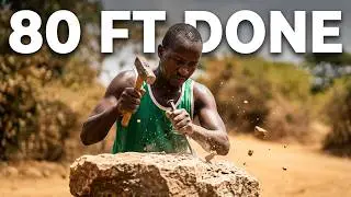 Everyday hustle in Africa. Bush stone dressing and building sand delivery.