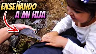 Enseñando A Mi Hija Sobre El Trabajo En El Criadero De Reptiles