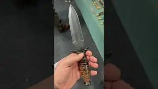 Lőrincz Knives - custom damascus blade with stabilized mammoth tooth grip. Subscribe! #knives