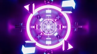 VJ Loops of Flickering Neon Lights Geometric Polygons Tunnel 4K Background