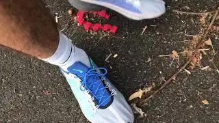 Morning Walk Wearing My Nike EXP X-14 Running Shoes - With A Paper Guy Under My Left Foot! -2