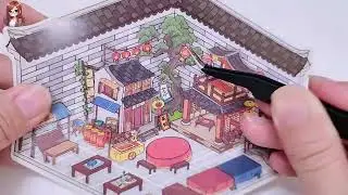 ASMR DIY Super cute miniature, 3D garden sticker #stickerbook #miniature #asmr #cutesticker