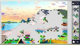 Seascape amd paradisiacal and idyllic beach🚤🚤🌊//jigsaw puzzles craft🧩🧩//Amazing puzzles Art🧩🧩//