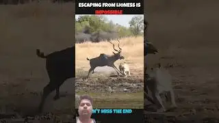 😨 Deer Tries to Escape Lion Attack &ndash; Intense Moment! #animals #viral #animalover #shorts #trending