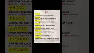 Pricing of Recording Music Studio in delhi. #vsarecords #recordingstudio #musicstudio 9811988752