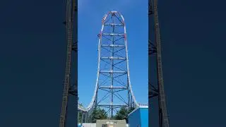 420 feet up, and a LONG way down!  #amusementpark #themepark #cedarpoint #topthrill2
