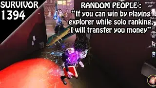 Solo rank as Explorer challenge - Survivor Rank #1394 (Identity v)