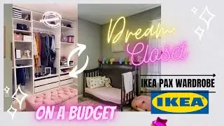 IKEA WALK-IN CLOSET TRANSFORMATION | PAX WARDROBE #Ikea #pax #glam #walkincloset #diy