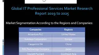Global IT Professional Services Market Size, Status and Forecast 2019 2025