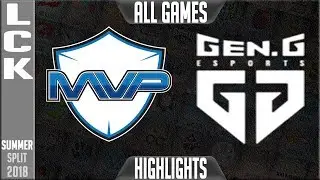 MVP vs GEN Highlights ALL GAMES | LCK Summer 2018 Week 1 Day 6 | MVP vs Gen.G