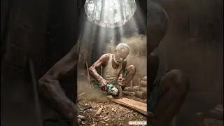 Old man built a secret wooden room underground.।hand crafts।secret। wooden house। #ai #shorts #wood