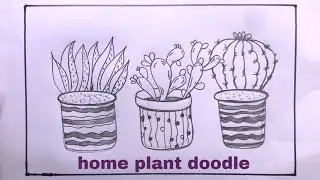Drawing Doodle Home Plant Easy/How To Draw Doodle Home Plant Step By Step/Home Plant Drawing