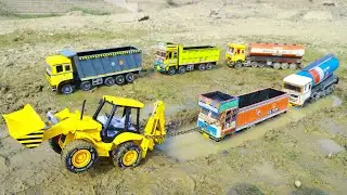 Jcb Cartoon | Mahindra Tipper TATA Truck Ashok Leyland Accident Pulling Out JCB Thar Roxx ? CS Toy 