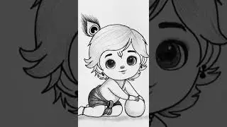 #pencilportrsit #artdrawing shree krishna beautiful drawing 🙏❣️