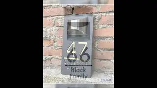 Personalized Solar House Sign LED Light Acrylic Plate Customized Address Plaque