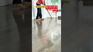 For waterbase I do 4 coats,poly I do 3 coats.How much you guy&rsquo;s doing. #hardwood #floorings #poly