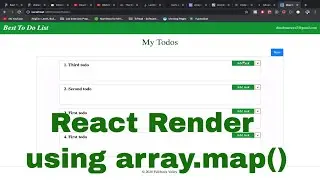 How to Render an array of todo objects in React | React Hooks/Context. Best To Do List App #16.