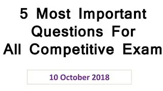Current Questions in Hindi || 10 October 2018