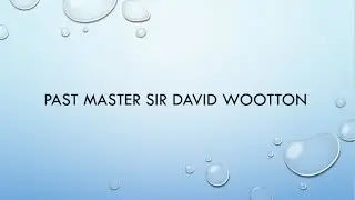 Past Master Sir David Wootton
