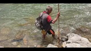 CAST NET FISHING AT THE AGE OF 76 | BABA VATIJAKO KADA FISHING GAYO HAI |  HIMALAYAN TROUT FISHING |
