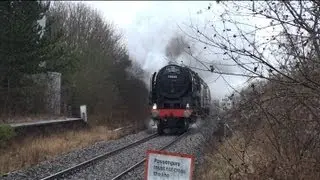 70000 Britannia At Speed Through Pershore Station 19/12/12