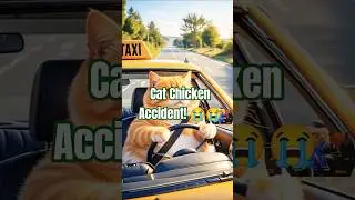 😭The cat and the rooster had an accident on the road,😂🤣#cat #video #shorts #