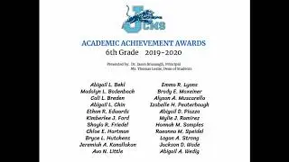 2020 JCMS Academic Achievement Awards