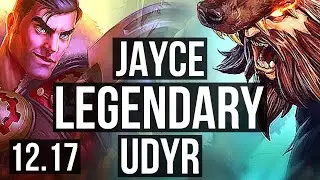 JAYCE vs UDYR (TOP) | 9/1/3, 6 solo kills, Legendary, 600+ games | KR Diamond | 12.17