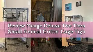 Review Mcage Deluxe Two Tiers Small Animal Critter Cage Tight 1/2-Inch Bar Spacing Water Bottle Food