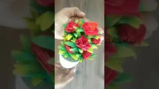 Artificial rose flower pot | Meesho shopping | Home decoration #shorts