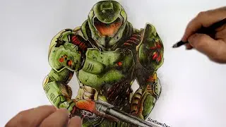 Doom Marine - Speed Drawing - How To Draw - DOOM