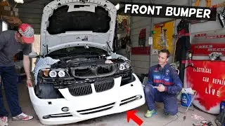FRONT BUMPER COVER REMOVAL REPLACEMENT BMW E90 E91 E92 E93