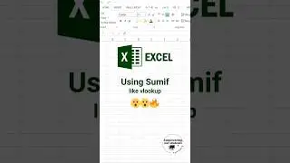 How to using sumif like vlookup | #excel #vlookup #sumif #education #computer #shortcut