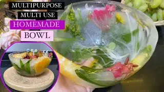 Multipurpose Multiuse Homemade Customized Ice Bowl from waste material.Fruit Plate.Cinnamon Dressing