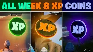 All XP Coin Locations WEEK 8! (Green, Blue, Purple & Gold) | Fortnite Battle Royale