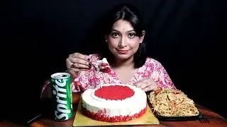 Red Velvet Coffee Glaze Cream Cake | ASMR challenge | Cake Challenge | Mukbang | Cake Eating | Pia p